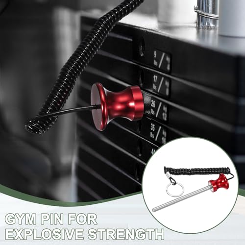 Weight Stack Pin, Weight Gym Pin Strength Training Equipment Replacement with Pull Rope for Commercial Home - color: Blue/Red, size: 0.3 x 4.7 Inch