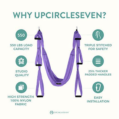 UpCircleSeven Aerial Yoga Swing Set Ceiling Mount Accessories - color: Purple