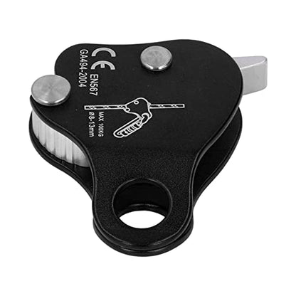 Kadimendium Climbing Rope Grab Stopper Aluminum Alloy Self Locking Grip Clamp for Cave Exploration (Black) - color: Black