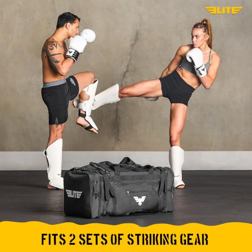 Elite Sports Monster MMA Duffel Bag – Large 44L Cordura Sports Bag w/Mesh Shoe Compartment & Adjustable Strap – MMA, BJJ, Martial Arts Gear – Fits Gi, Headgear, Shin Guards, Rash Guards & More