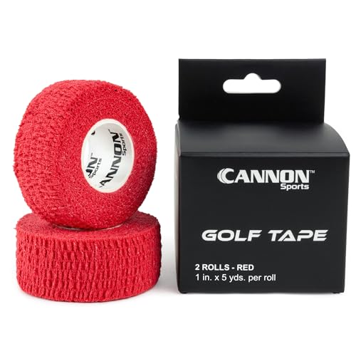 Cannon Sports 2 Pack Golfers Tape for Fingers and Hands | 1” x 5 Yards All Weather Blister Protection Non-Sticky Tape (Red, 2 Pack) - color: Red