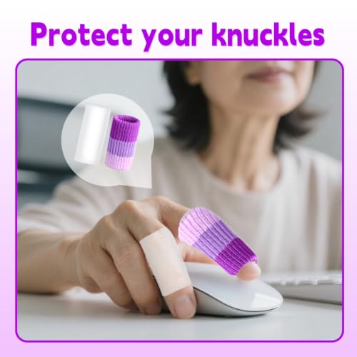 20 PCS Crochet Finger Guard and 10 PCS Gel Finger Sleeve Protectors | Breathable and Non-slip Elastic Finger Covers Compression for for knitting crocheting writing, fit various finger sizes
