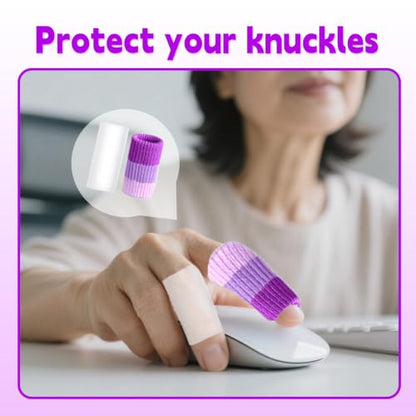 20 PCS Crochet Finger Guard and 10 PCS Gel Finger Sleeve Protectors | Breathable and Non-slip Elastic Finger Covers Compression for for knitting crocheting writing, fit various finger sizes