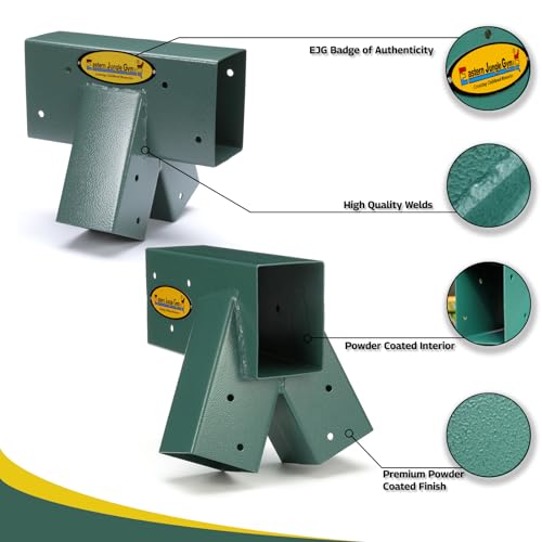 Eastern Jungle Gym Swing Set Bracket Kit with 1 Easy 1-2-3 A-Frame Brackets and 1 Easy 1-2-3 A-Frame Middle Bracket | Swing Set Bracket Kit | Heavy Duty DIY Swing Set Hardware for Outdoor Playset Frame - style: Swing Set Bracket Kit (A-Frame Bracket + A-F