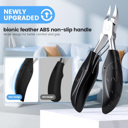 Toenail Clippers for Seniors Thick Toenails, Sharp Toe Nail Clippers Set for Men Women, Heavy Duty Fingernail Clipper Pedicure Tools for Feet, Professional Manicure and Pedicure Kit with Nail Scissors - style: Black 7PCS Nail Clippers Set