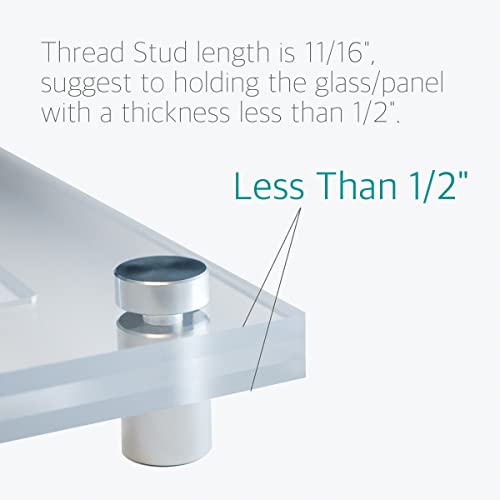 Standoff Screws for Acrylic - 1 x 2 Inch Sign Standoff Mounts Screws by Lantee, Stainless Steel, 25 x 50mm, 20 Pcs - color: Silver, size: 1" x 2" / 25 x 50mm