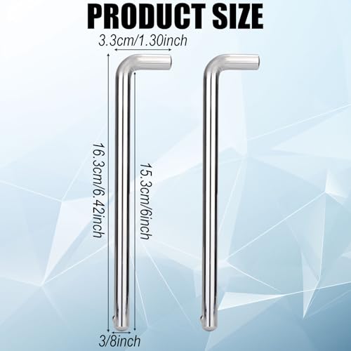 Gosknor 2pcs L Shaped Weight Stack Pins, Carbon Steel 3/8in Diameter 6in Loading Pin Tensile Weight Stack Extender Pin Weight Machine Selector Rod Perfect Fitness Equipment Accessories