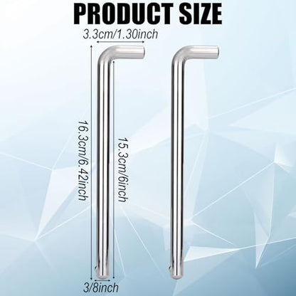 Gosknor 2pcs L Shaped Weight Stack Pins, Carbon Steel 3/8in Diameter 6in Loading Pin Tensile Weight Stack Extender Pin Weight Machine Selector Rod Perfect Fitness Equipment Accessories