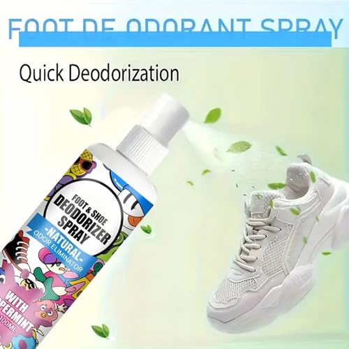 Shoe Smell Remover 100ml Smell Eliminator Spray for Footwear | Footwear Odor Removal Mist for Travel Hiking Home Tennis Leather Fabric Canvas Sneaker