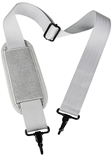Shoulder Strap, Durable 55" Universal Replacement Laptop Shoulder Strap, Adjustable Comfortable Belt with Metal Hooks for Briefcase, Computer Messenger Bag, Laptop Case Luggage/Duffel/Camera, (Grey) - color: Grey