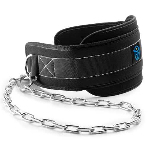 ERIC FLAG - Dip Belt with Adjustable Chain or Rope for Weightlifting, Calisthenics, Crossfit, Up to 660lbs of Load - Heavy Duty Weight Belt for Pull-ups and Dips, Adapted to Every Morphology - color: With Chain