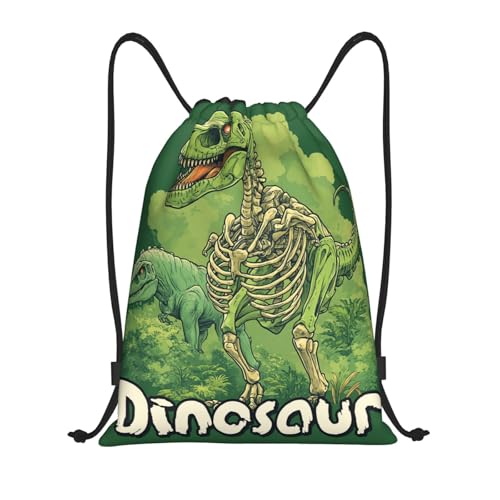 Drawstring Sports Backpacks - Lightweight Swim Gym Bags for Women Men String Sackpack for Beach Travel Yoga(Medium, Dinosaur) - color: Dinosaur, size: Medium