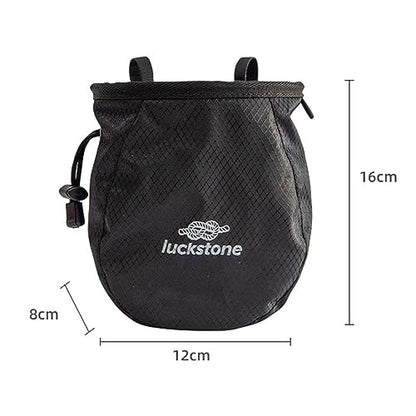 Climbing Chalk Bag Storage Pouch Adjustable Waist Belt Sock Gym Refillable Packaging for Rock Climbing Hunting Sports Bouldering Deadlifting - color: Black