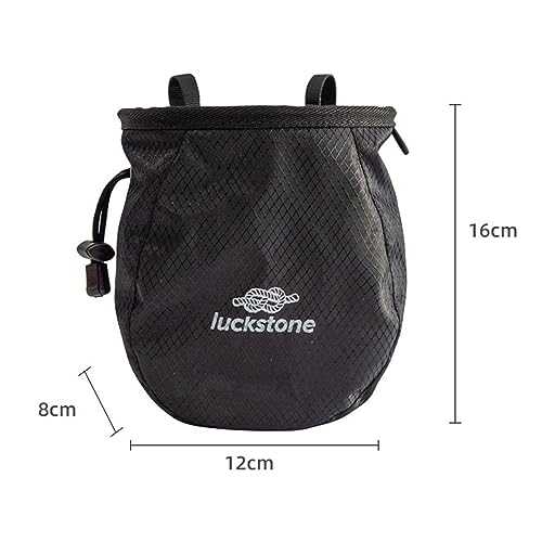 Climbing Chalk Bag Storage Pouch Adjustable Waist Belt Sock Gym Refillable Packaging for Rock Climbing Hunting Sports Bouldering Deadlifting - color: Black