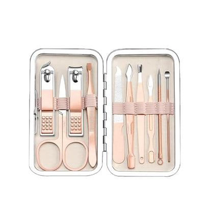 Grooming Kit Home and Travel-Manicure Set 7, Nail Clipper Set, Portable Nail Kit, Travel Nails Kits(Rose Gold) - color: Rose Gold, size: 7 Piece Set