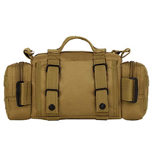 Utility 3P Military Tactical Duffle Waist Bags MOLLE Assault Shoulder Backpack Multifunction EDC Pouches Heavy Duty Fanny Packs (Brown) - color: Brown