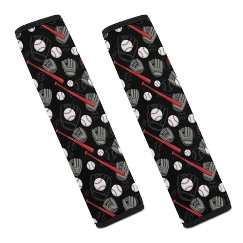 2 Pack Universal Soft and Comfortable Car Seat Straps Shoulder Pads for Kids, All Vehicles, Baseball Gifts Art Neck Strap Covers, Neck and Shoulder Support - color: Pattern 401