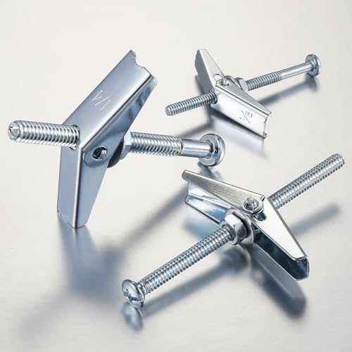 Wensilon 30pcs Heavy Duty Drywall Anchors and Screws Kit,1/8 10pcs 3/16 10pcs 1/4 10pcsToggle Bolts and Wing Nuts Set, Hollow Drywall Anchors Bolts Screws Assortment Kit for Hanging Lamps Heavy Items - size: 1/8(10pcs)+3/16(10pcs)+1/4(10pcs)