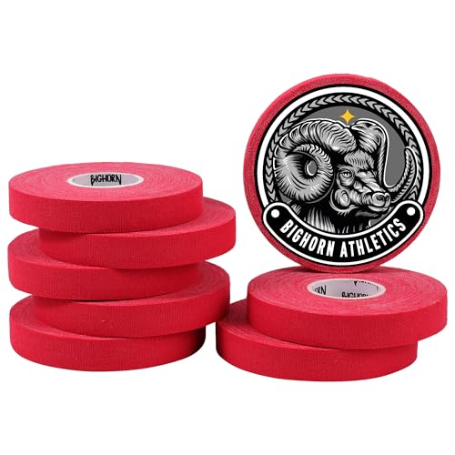 Bighorn Athletics Climbing Finger Tape with Retro Design Female Climber Tin Canister, 0.5-Inch x 45-feet, 8-Rolls, Red - color: Red