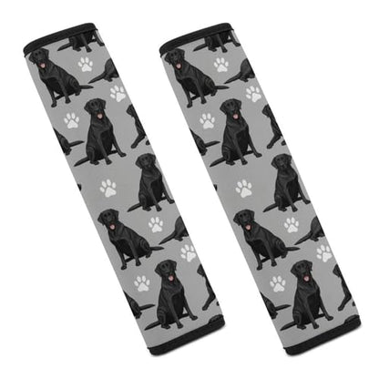 2PCS Black Lab Dog Labrador Retriever Car Seat Straps Shoulder Pads Soft Padded Seat Belt Cushion for Adult Use, Car Seats Pushchair Strollers High Chair Pushchair, Anti-Slip Pad - color: Pattern 1142