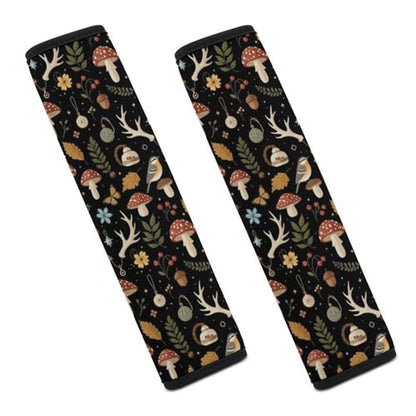 2 Pack Universal Soft and Comfortable Car Seat Straps Shoulder Pads for Kids, All Vehicles, Witch Mushroom Gifts Neck Strap Covers, Neck and Shoulder Support - color: Pattern 320