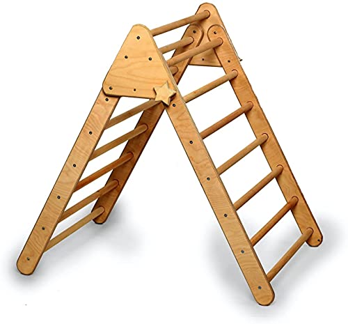 Montessori Climbing Triangle | Wooden Indoor Climbing Frame for Kids & Toddlers | Montessori Climbing Structure | Montessori Play Structure Wooden Activity Triangle (Large Triangle) - style: Triangle