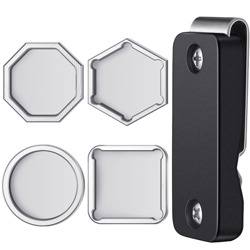 Hicarer Billiards Magnetic Chalk Holder for Pool Cue Circle Hexagon Octagon Square Portable Belt Clip with Metal Chalk Holders for Sport Game Home Hobby