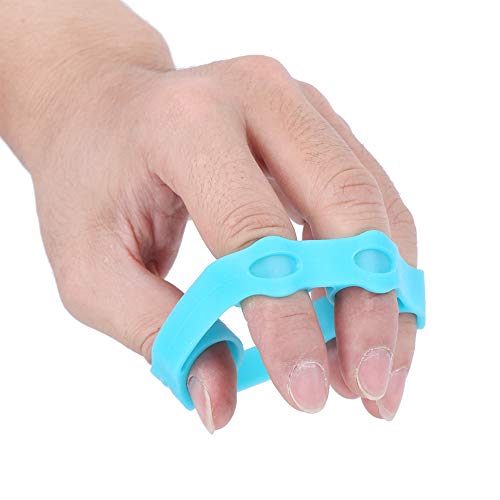 Aramox 3 Pcs Finger Strengthener Trapezoid Hand Trainer Blue Orange Green Silicone Resistance Bands for Guitarists Rock Climbers Finger Strength Training