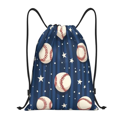 Drawstring Sports Backpacks - Lightweight Swim Gym Bags for Women Men String Sackpack for Beach Travel Yoga(Medium, Sport Basebal) - color: Sport Basebal, size: Medium