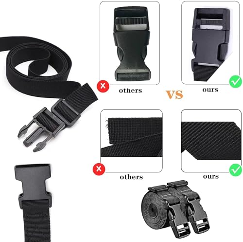 Nylon Strap with Buckle, Quick Release Short Adjustable Straps with Buckles, Securing Tie Down Straps for Backpacking, Compression Golf Bag, Camping Outdoor Activities 1" x 94" (8ft) 4Pcs - size: 8ft