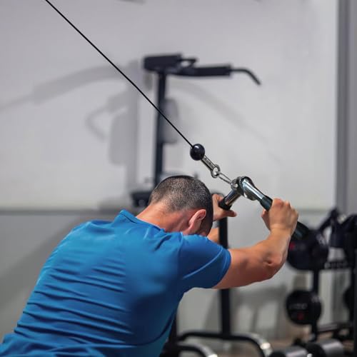V-bar Tricep Press Down Bar - Pulley Cable Machine Attachment Rotating Bar for Home Gym Strength Training Handle with Rubber Handgrips - LAT Pull Down Machine LAT Pulldown Attachments