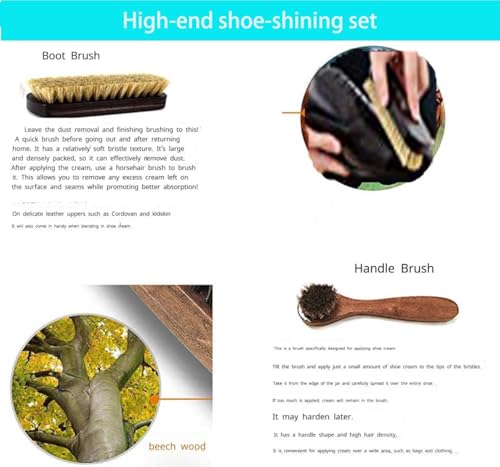 Shoe Shine Kit | Unisex Shoe Care Set | Includes Brushes, Shoe Polish, Cleaning Cloth, Sheepskin Pad, and Stain Remover | Ideal Gift Box for Home Use or as a Present