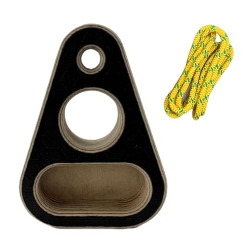 Climbing Training Board with Rope for Grip Strength, Wooden Fingerboard for Home Workout, Wrist and Forearm Strengthener, 3.15x4.33x0.98 inch