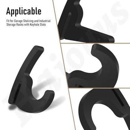 Universal Hooks - 7 x L/7 x J/7 x Pcs Long J Hook, Approximately 40 lbs. Capacity Compatible with Garage Shelving & Industrial Storage Racks and Other with Keyhole Slots