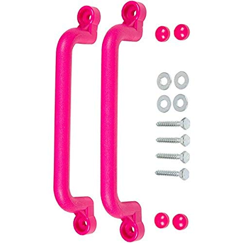 Swing Set Stuff Inc. 13" Playground Handles (Pink) with SSS Logo Sticker.
