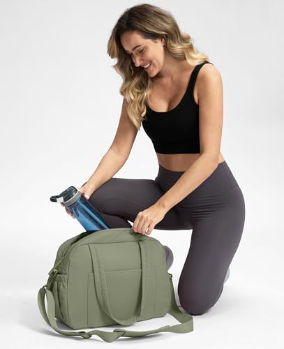 Gym Bag for Women, Travel Duffle Bags with Wet Pocket, Lightweight Carry on Bag Overnight Weekender Duffel Bag, Water Resistant (Sage Green) - color: Sage Green