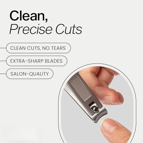 Nail Clippers Set for Men & Women - 2 Pack Professional Stainless Steel Toe Nail Clippers with Built-in File & Travel Case - Heavy Duty Fingernail Clippers Kit for Thick Nails for Seniors