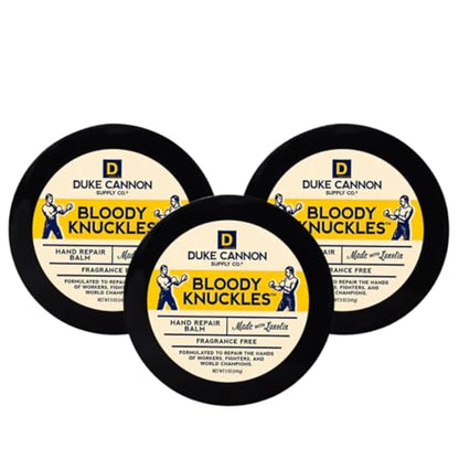 Duke Cannon Bloody Knuckles Hand Repair Balm, 5 oz (Pack of 3), Unscented | Heavy-duty hand repair balm deeply moisturizes dry, cracked hands without leaving a greasy residue. - size: 5 Ounce (Pack of 3)