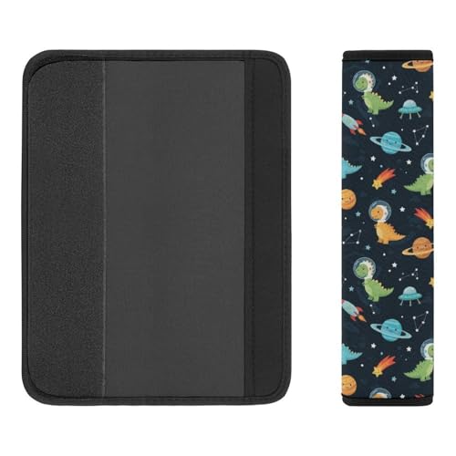 2 Pack Breathable Car Seat Belt Pad for Child, Stroller Pushchair High Chair, Cartoon Dinosaur Planet Space Neck Strap Covers, Neck and Shoulder Support - color: Pattern 1200