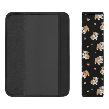 2 Pack English Bulldog Funny Seat Belt Cover Universal Fit Seat Belt Cushion for Kids, Stroller Pushchair High Chair, Neck and Shoulder Support - color: Pattern 1151