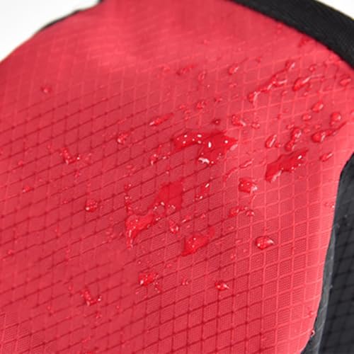 Kichvoe Climbing Chalk Bag Waist Pouch Non-Slip Large Capacity Powder Storage Bag for Outdoor Bouldering and Fitness Training with Drawstring Closure, Red Black