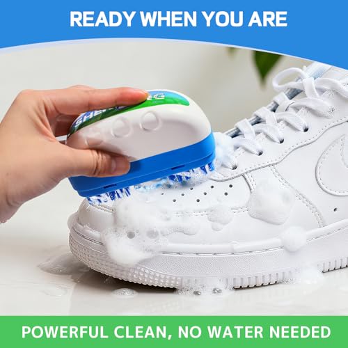 Shoe Cleaner, 2-in-1 White Shoe Cleaner with Brush, Water-free Foam Sneaker Cleaner Kit for Tennis, Leather, Canvas, Golf, PU, Sole