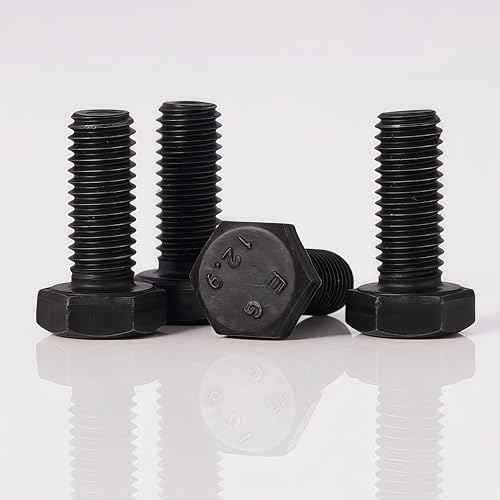 M6-1.0 Hex Head Screw Bolts - 20/25/30/35/40mm Length Kit, 12.9 Grade Alloy Steel, Hexagon Head Bolts, Black Oxide Finish, Full Thread,Quantity 50-Piece Set - size: 12.9-Hex-M6-20-40mm