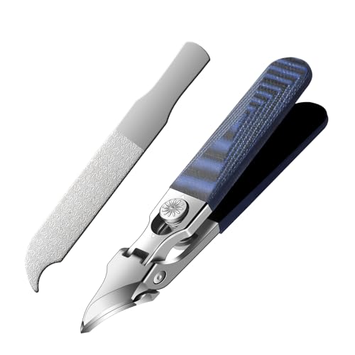 Ingrown Toenail Clippers with Curved Sharp Blade, Toe Nail Clippers for Ingrown Nails, Toenail Nipper for Seniors with Thick Toenails (Straight Blue C) - color: Straight Blue C