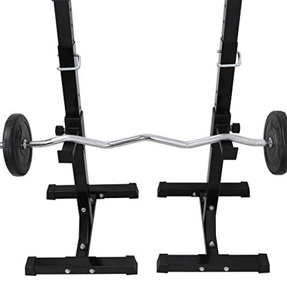 F2C Max Load 550Lbs Pair of Adjustable Squat Rack 41"-66" Sturdy Steel Barbell Rack Free Bench Press Stands GYM/Home Gym Portable Dumbbell Racks Stands
