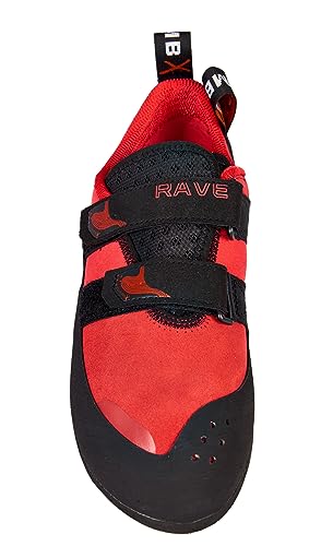 Climb X Rave Strap Climbing Shoe - color: Racing Red, size: 5.5