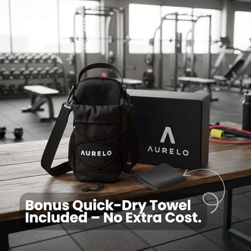 Magnetic Gym Bag for Men & Women – Small Gym Bag with Rack Attachment, Water Bottle Holder (Up to 40oz), Compact Workout Bag Keeps Gear Off Floor, Quick-Dry Towel Included