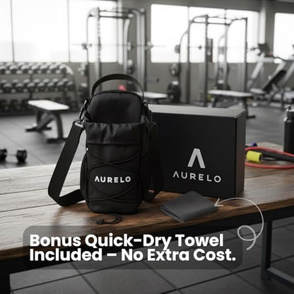 Magnetic Gym Bag for Men & Women – Small Gym Bag with Rack Attachment, Water Bottle Holder (Up to 40oz), Compact Workout Bag Keeps Gear Off Floor, Quick-Dry Towel Included