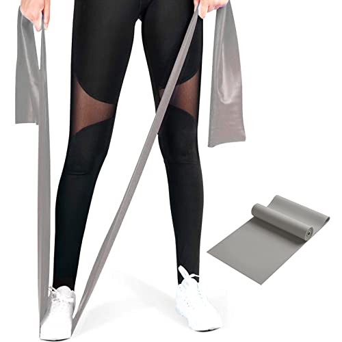 Resistance Bands for Home Workout,Long Resistance Band for Physical Therapy | Non-Latex 59inch Elastic Fitness Bands for Yoga,Pilates,Gym,Travel, Home Exercise Bands for Women,Men,Pregnant,Seniors - color: Grey