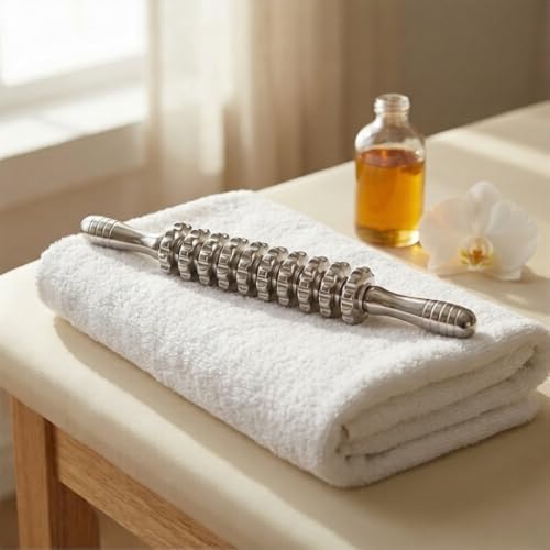 ONUEMP Stainless Steel Massage Roller for Ice Body Sculpting, Maderoterapia Kit Colombiana Professional, Cellulite Massager Roller, Lymphatic Drainage Massager, Cellulite Remover for Leg Back - size: Roller Stick